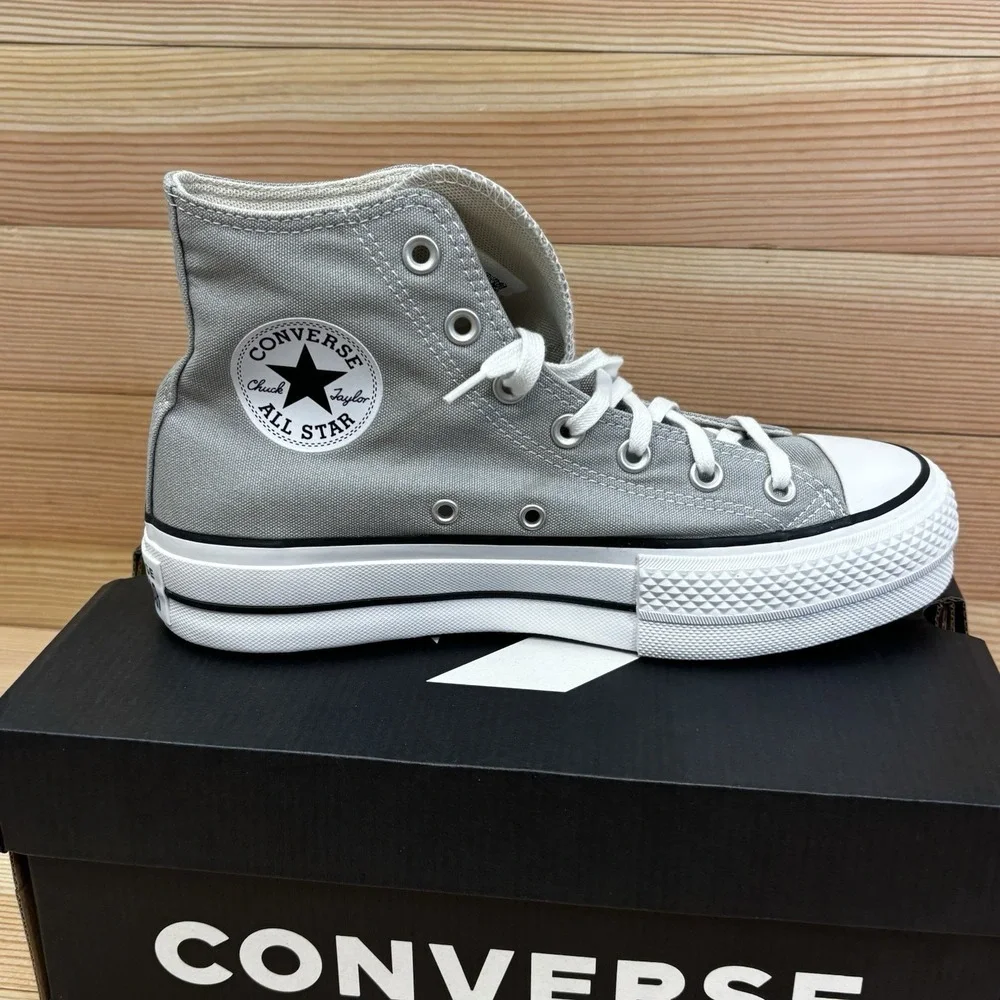 Converse Chuck Taylor All Star Lift Platform Hi Gray Sneakers Womens Sz 8